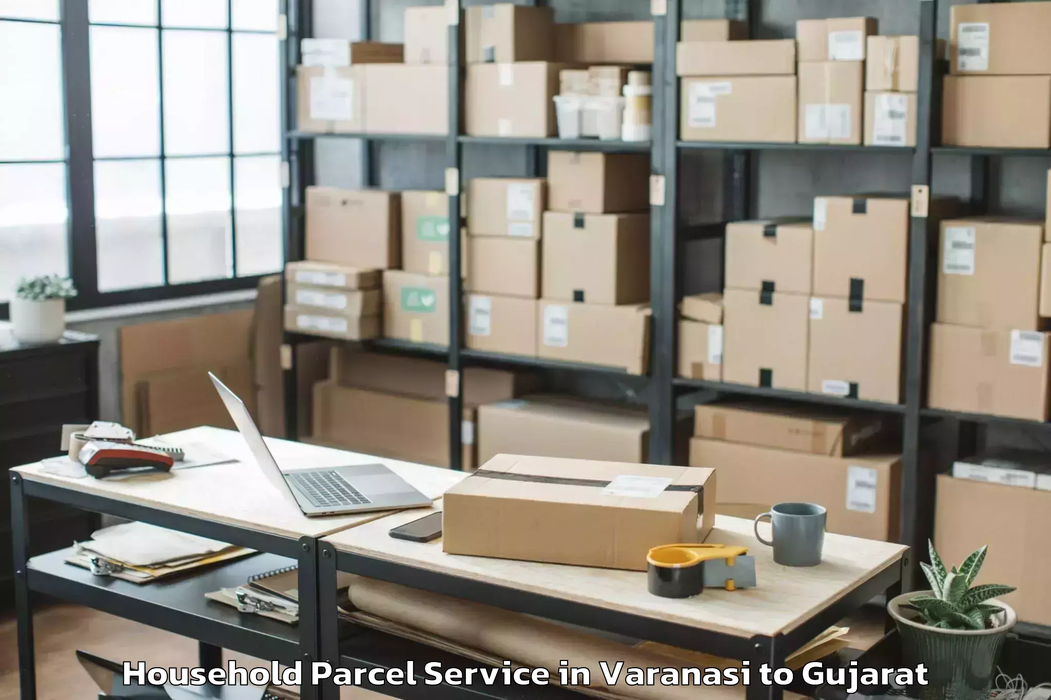 Reliable Varanasi to Tharad Household Parcel